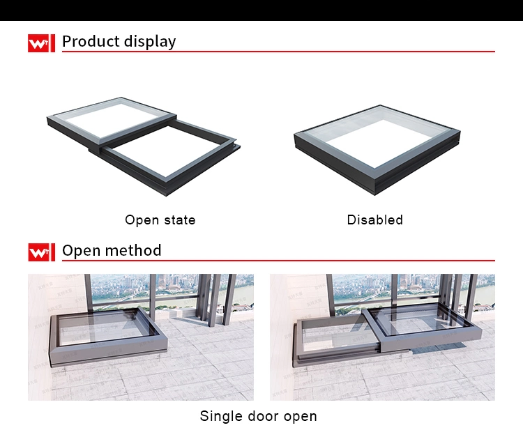 Freestanding Front Garden Sunroom Large Aluminium Alloy Solid Patio Roof Trackless Sliding LED Skylight